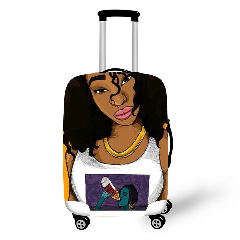 Krispfy Orignals - African Girl Travel Art Luggage Cover Suitcase  I Protection Baggage I Dust Cover