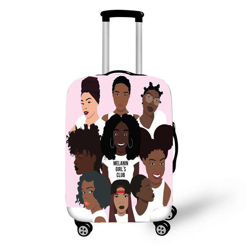 Krispfy Orignals - African Girl Travel Art Luggage Cover Suitcase  I Protection Baggage I Dust Cover