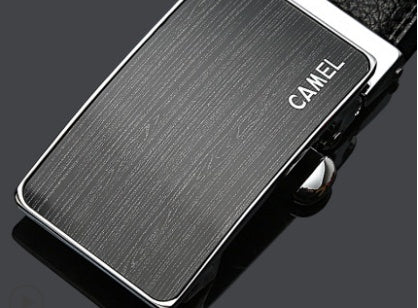 Camel Belt Men'S Leather Automatic Buckle Belt Cowhide Belt Casual Men'S Trouser Belt