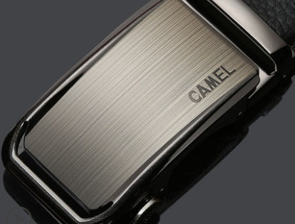 Camel Belt Men'S Leather Automatic Buckle Belt Cowhide Belt Casual Men'S Trouser Belt