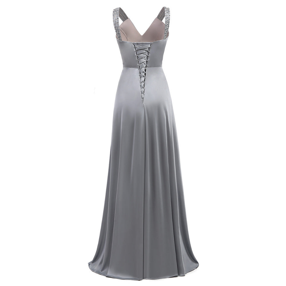 Krispfy.com Women Sleeveless Sexy A-Line Elegant Wedding Party Formal Gowns Long Evening Dress