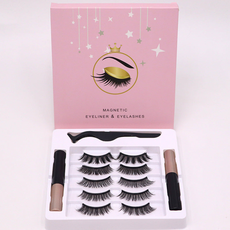 Krispfy Magnetic Eyelashes Eyeliner Set Long Lasting False Mink Waterproof Eye Lashes Extension Reusable Beauty Makeup Tool