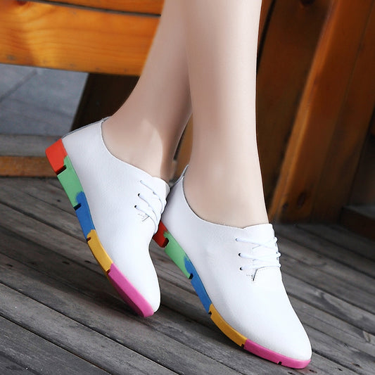 Krispfy Orignals USA - Pointed Women Shoes I Leather White Shoes I Nurse Shoes I White Casual Shoes