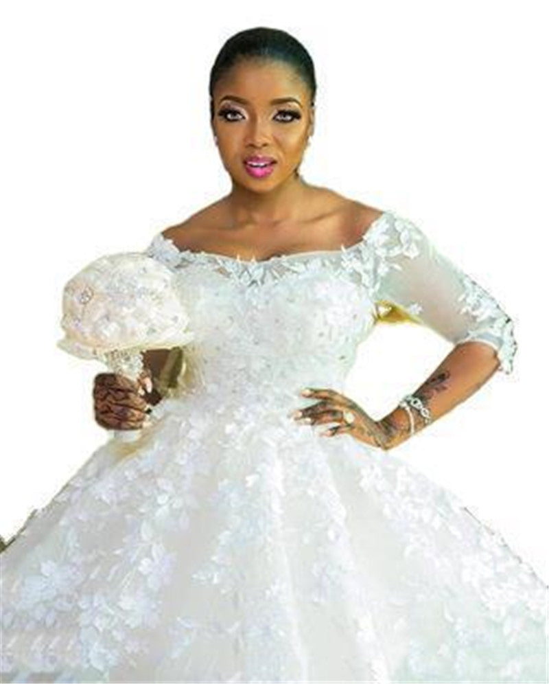 Krispfy.com Pregnant Women Princess Wedding Dress Wedding Plus Size Tail Wedding Dress