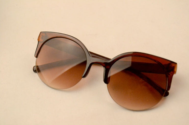 Half Frame Cat Eye Retro Sunglasses