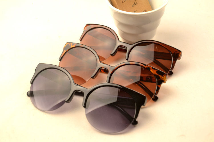 Half Frame Cat Eye Retro Sunglasses