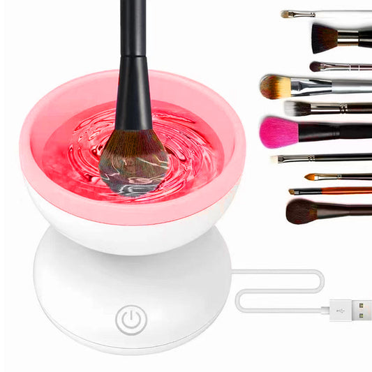 Portable USB Makeup Brush Cleaner Machine Electric Cosmetic Brush Cleaning Washing Tools Automatic Clean Makeup Brushes- Krispfy.com