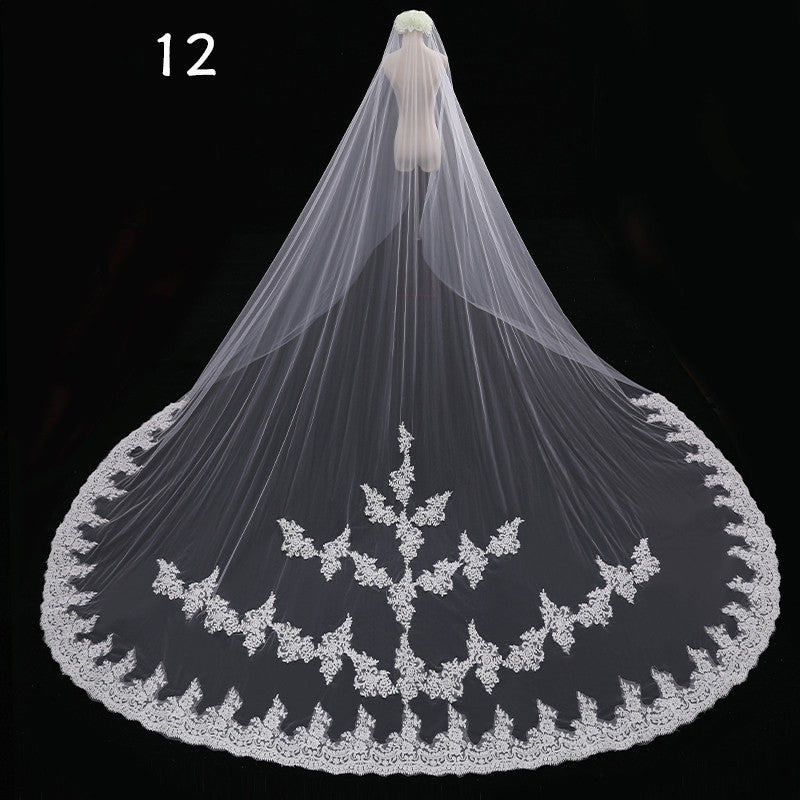 Krispfy.com Bride Wedding Master Wedding Veil Long Long Tail