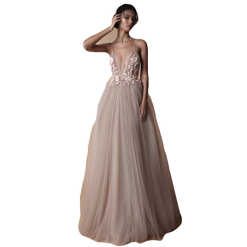 Krispfy.com Bride Wedding Dress Women New Style Sling Bridesmaid Dress