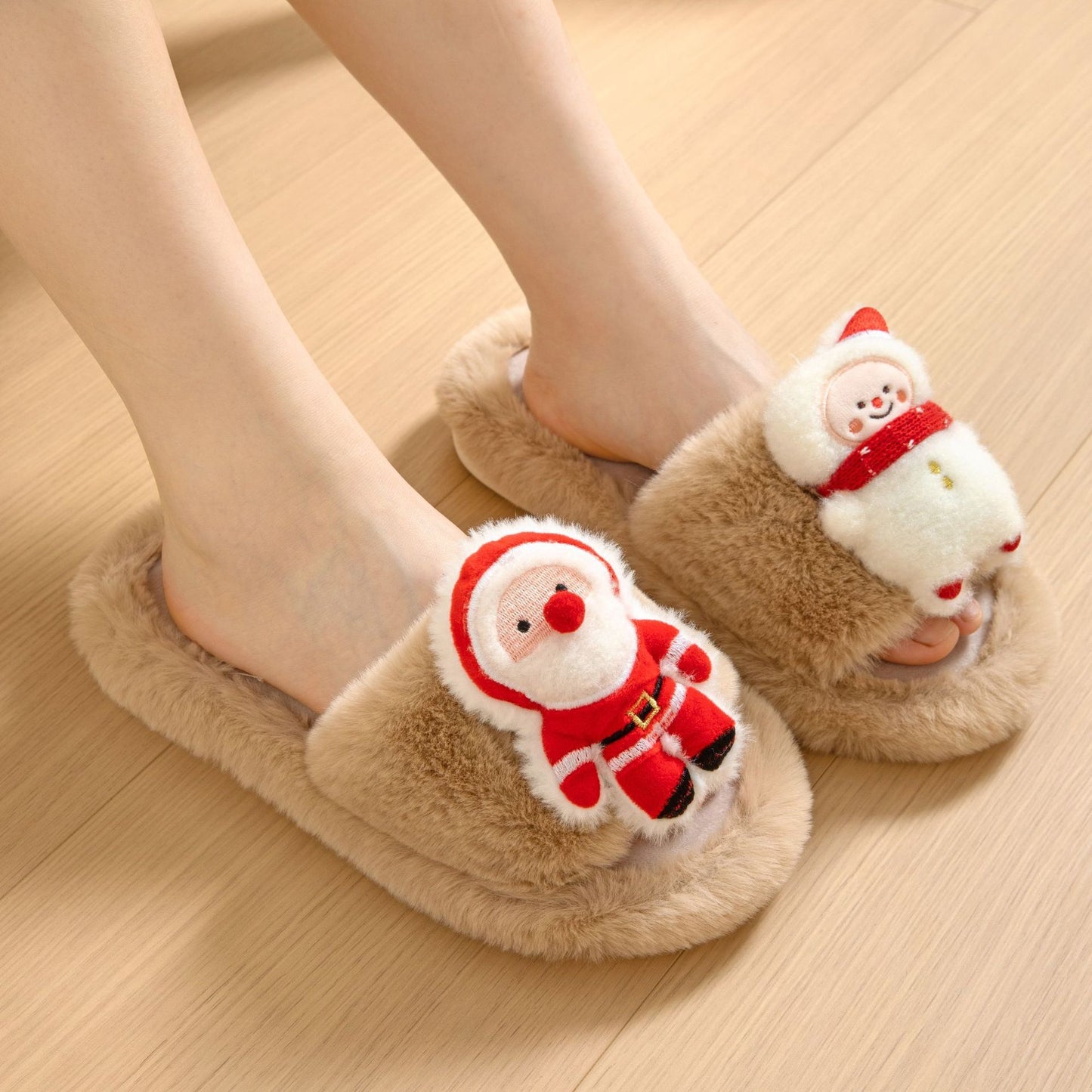 Krispfy Orignals USA - Christmas Shoes I Santa Claus Warm Furry Slippers Women