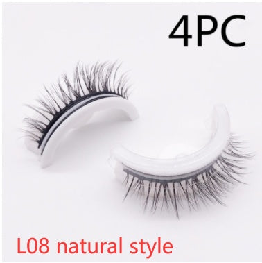 Reusable 3D Mink Lashes Natural False Eyelash - Krispfy.comes Self Adhesive Fake Glue Free Makeup Eyelash Extension Silk