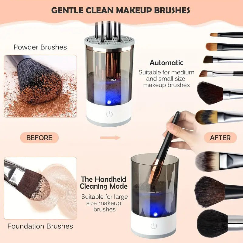 Krispfy Cosmetics Makeup Brush Cleaner Automatic Rotating Makeup Brush Cleaner USB Portable Electric Cosmetic Makeup Brush Rotary Washing Machine