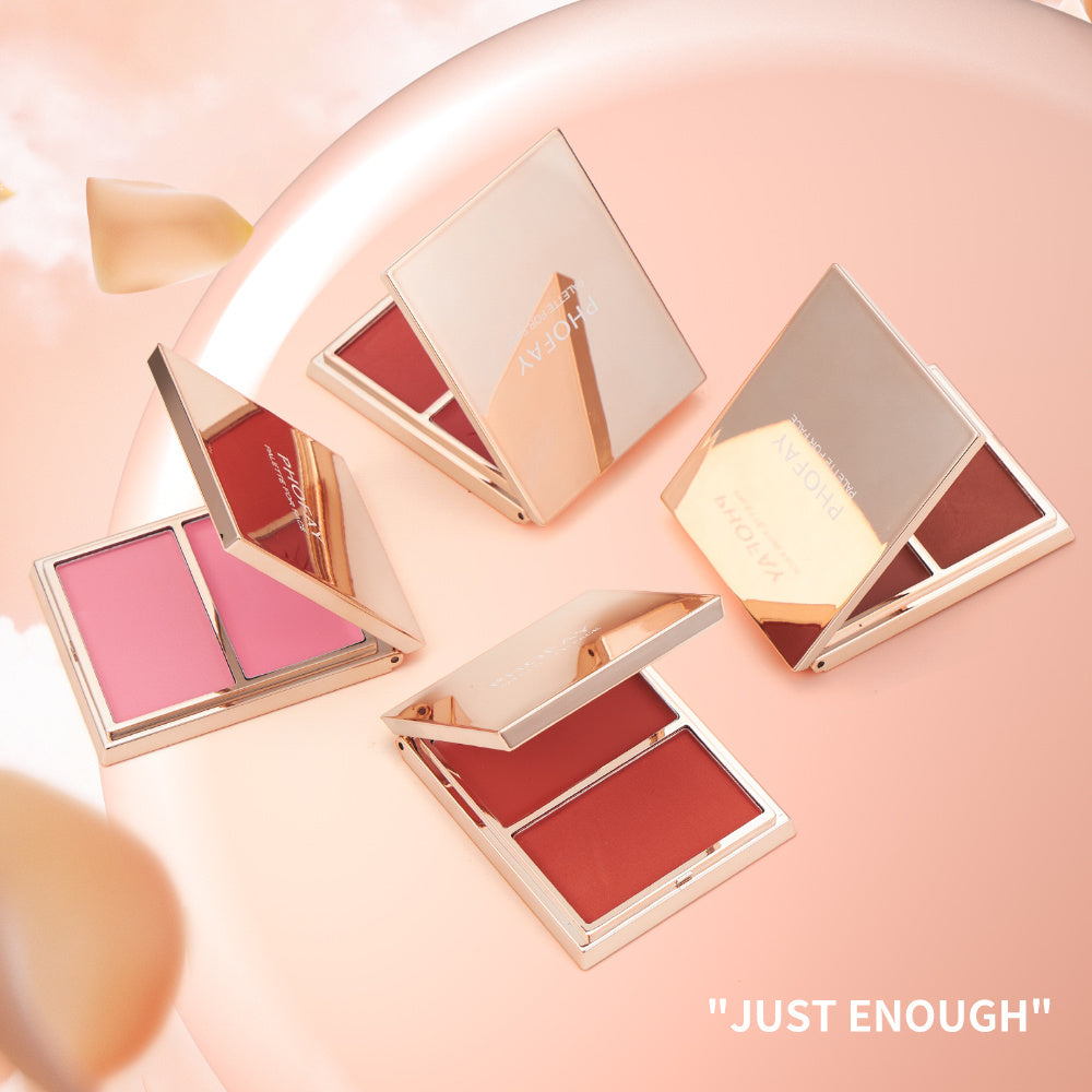 PHOFAY Double-Take Cream & Powder Blush Duo - Krispfy.com