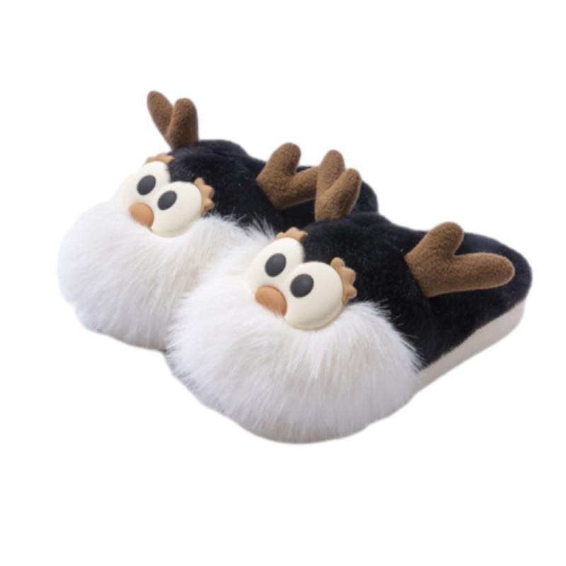 Krispfy Orignals USA - Cute Cartoon Christmas Deer Cotton Shoes I Winter Indoor Floor Home Slippers I Warm Women Plush Shoes