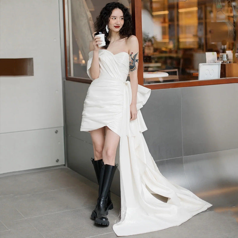 Krispfy.com Light Wedding Gown Short Women