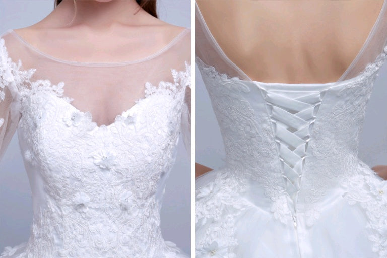 Krispfy.com New Shoulders Slim Wedding Bride I Married Slim Wedding Dress