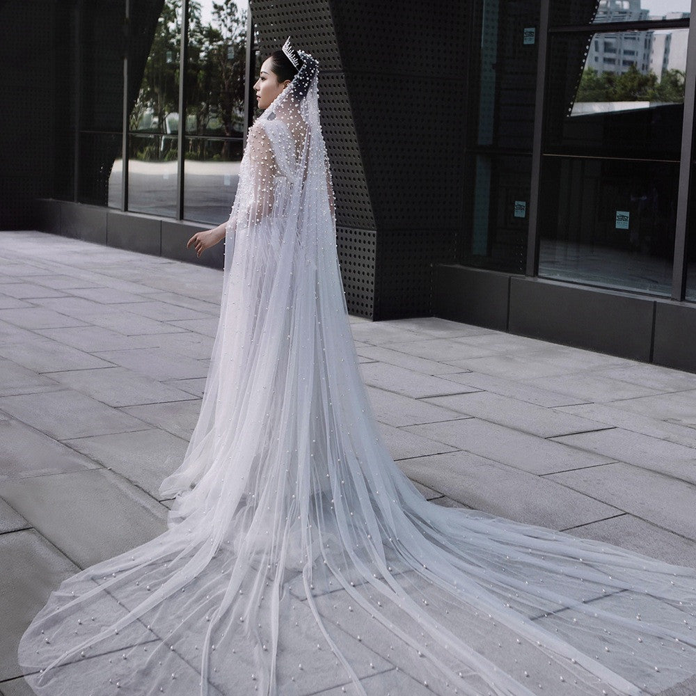 Krispfy.com Luxury Bridal Pearl Veil
