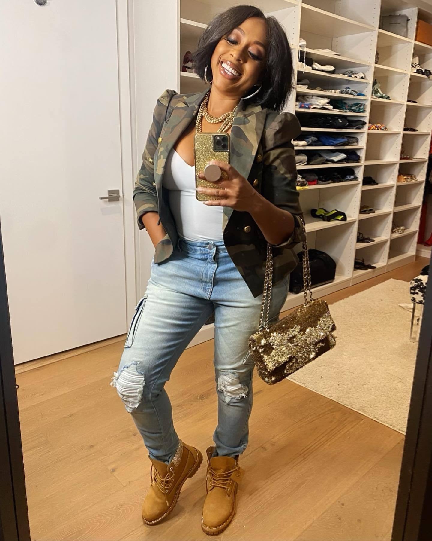 Elegant Women's Camo Print Jacket - Chic Double-Breasted, Long Sleeve Outerwear With Flap Pockets, Polyester, Perfect For Spring-Fall, Cute Jacket