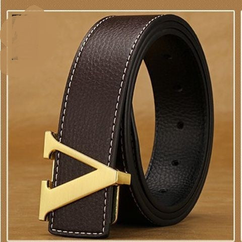 Men's Leather Letter Belt