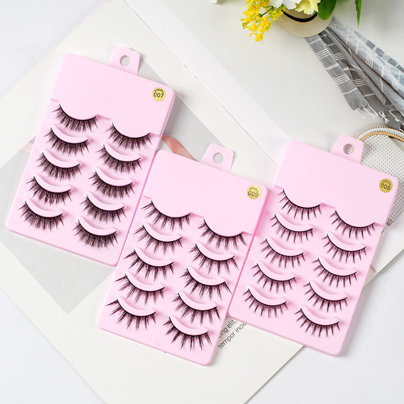 Krispfy 5 Pairs Manga Lashes New Arrival Anime Cosplay Natural Wispy  Korean Makeup Artificial False Eyelashes