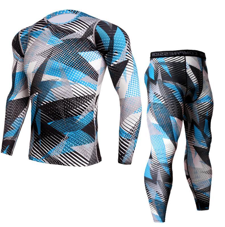 Long Sleeved Tight Fitting Men's Sports Quick Drying Fitness Suit Set