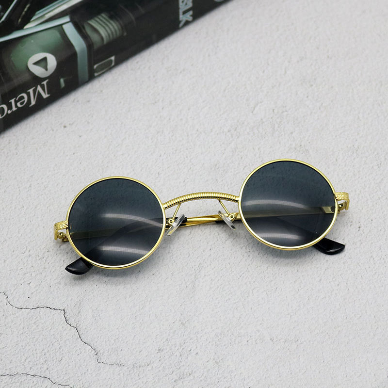Round Senior Steampunk Fashion Eye Protection Sunglasses