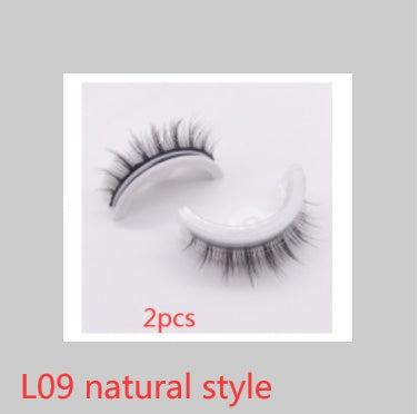 Reusable 3D Mink Lashes Natural False Eyelash - Krispfy.comes Self Adhesive Fake Glue Free Makeup Eyelash Extension Silk
