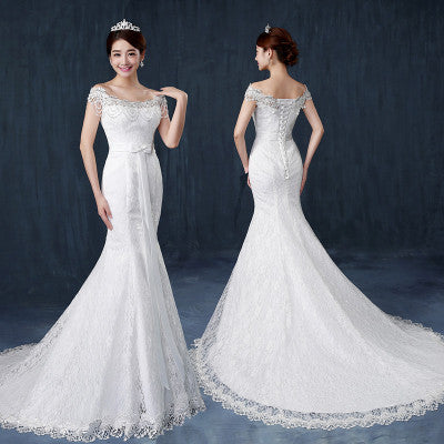Krispfy.com - Fishtail Wedding Bride Wedding dress