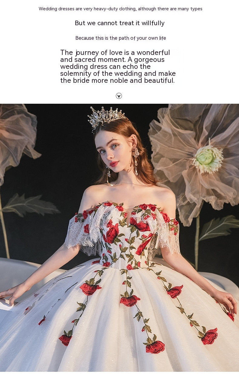 Krispfy.com Temperament Bride Bra Trailing Mori Style Wedding Dress