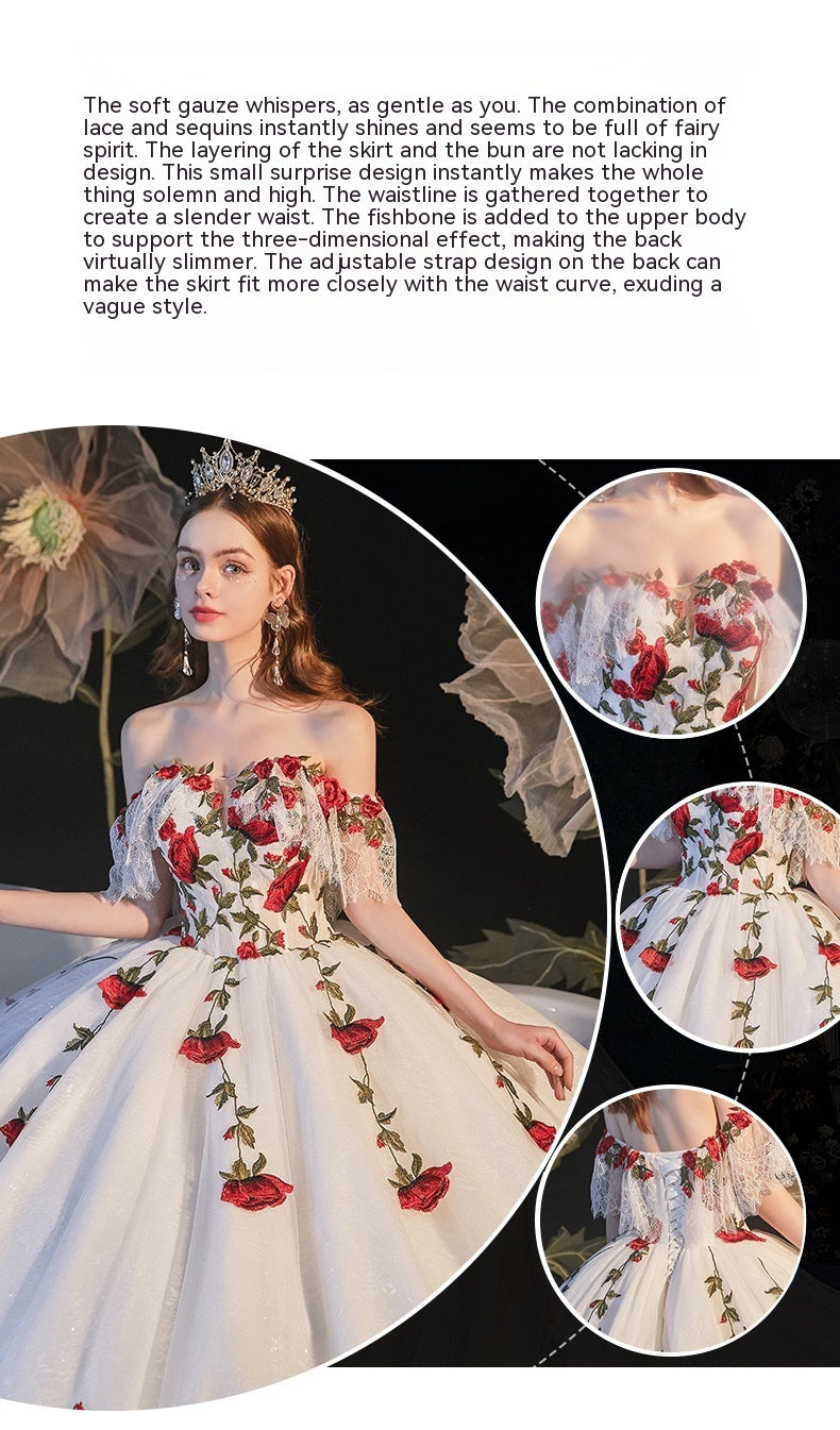 Krispfy.com Temperament Bride Bra Trailing Mori Style Wedding Dress