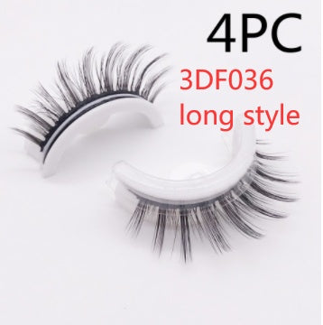 Reusable 3D Mink Lashes Natural False Eyelash - Krispfy.comes Self Adhesive Fake Glue Free Makeup Eyelash Extension Silk