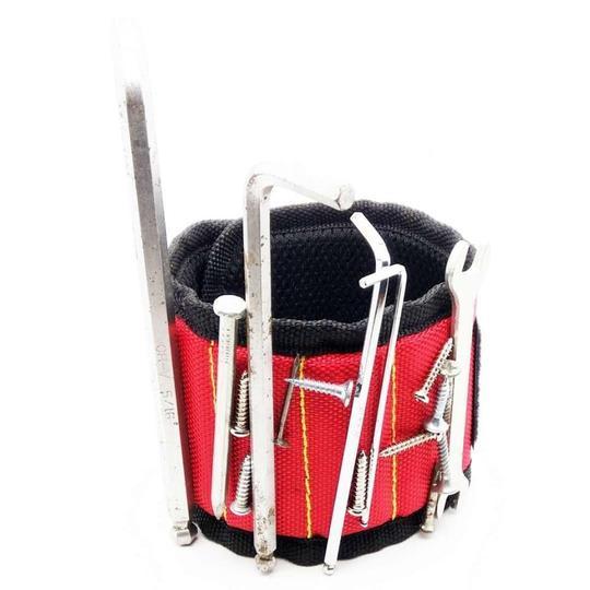 Strong magnetic wrist strap practical magnet holding scissors tool screw accessories pickup 1680D magnetic wrist strap