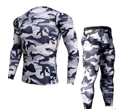 Long Sleeved Tight Fitting Men's Sports Quick Drying Fitness Suit Set