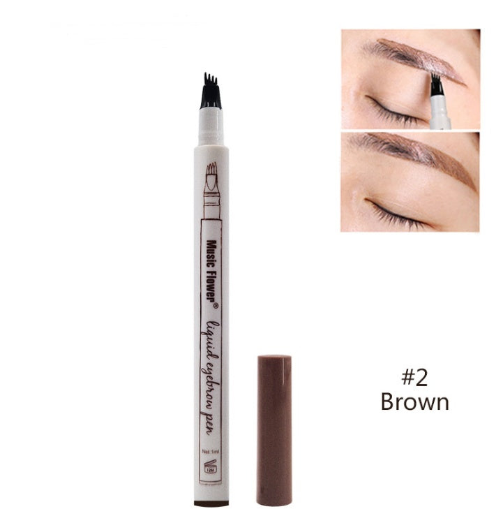 Waterproof Natural Eyebrow Pen Four-claw Eye Brow Tint Fork Tip Eyebrow Tattoo Pencil- Krispfy.com