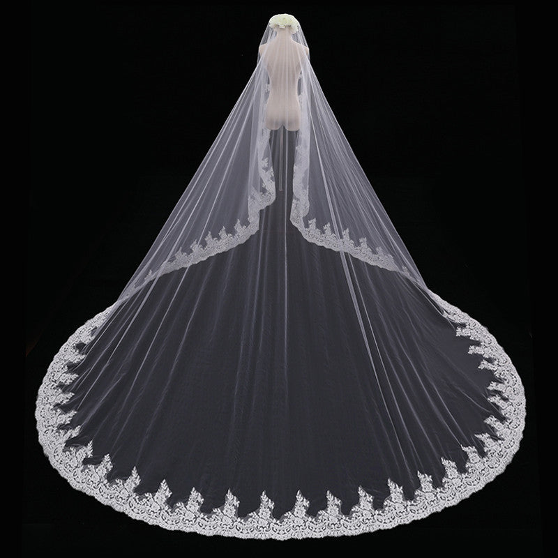 Krispfy.com Bride Wedding Master Wedding Veil Long Long Tail