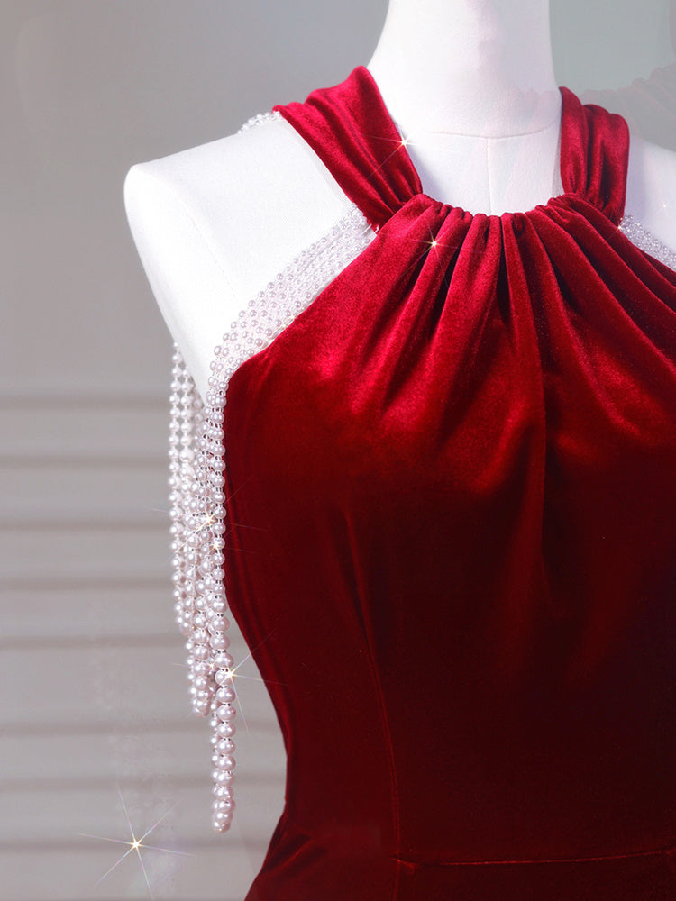 Krispfy.com Velvet Fish Tail Cocktail Dress Bridal Engagement