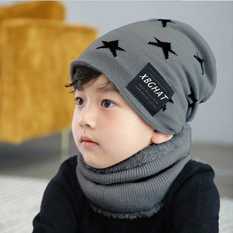 Five Pointed Star Woolen Hat Autumn And Winter Warm Knitted Parent Child Hat