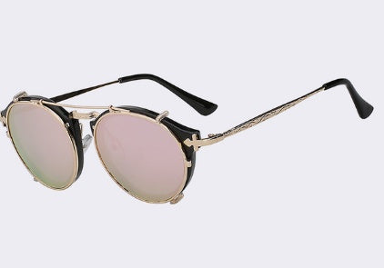 Fashionable And Vintage Dual Purpose Cover Mirror Flat Mirror Men's And Women's Sunglasses