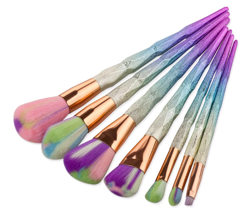 Krispfy 7 makeup brushes, makeup tools, diamond makeup brush foundation brush
