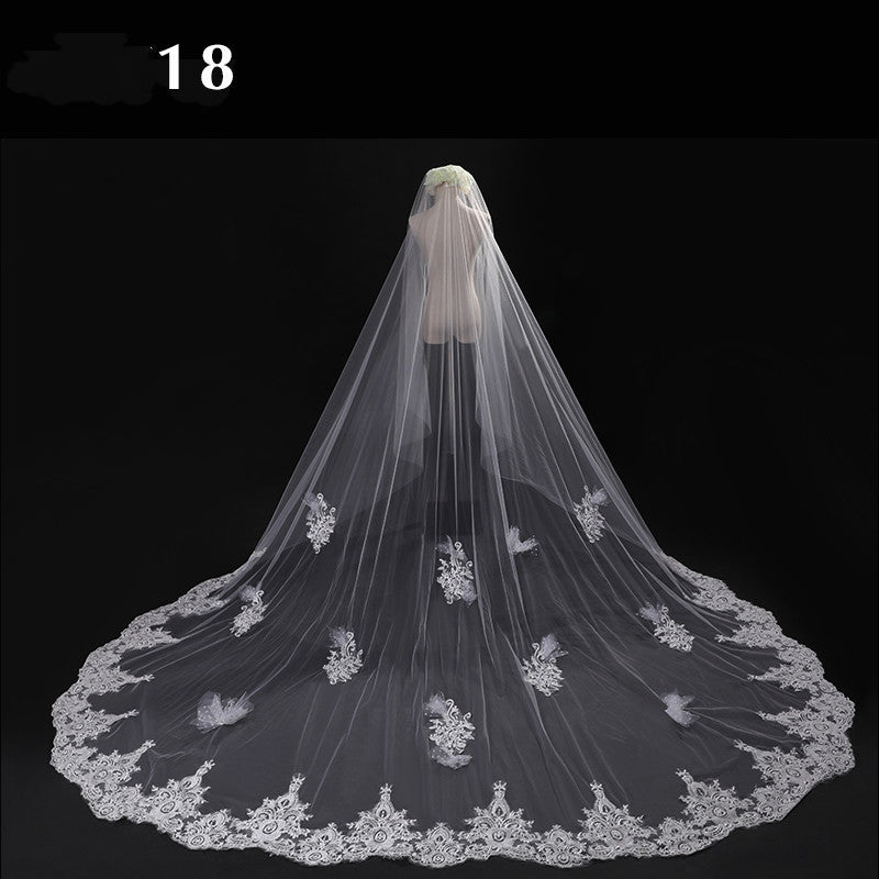 Krispfy.com Bride Wedding Master Wedding Veil Long Long Tail