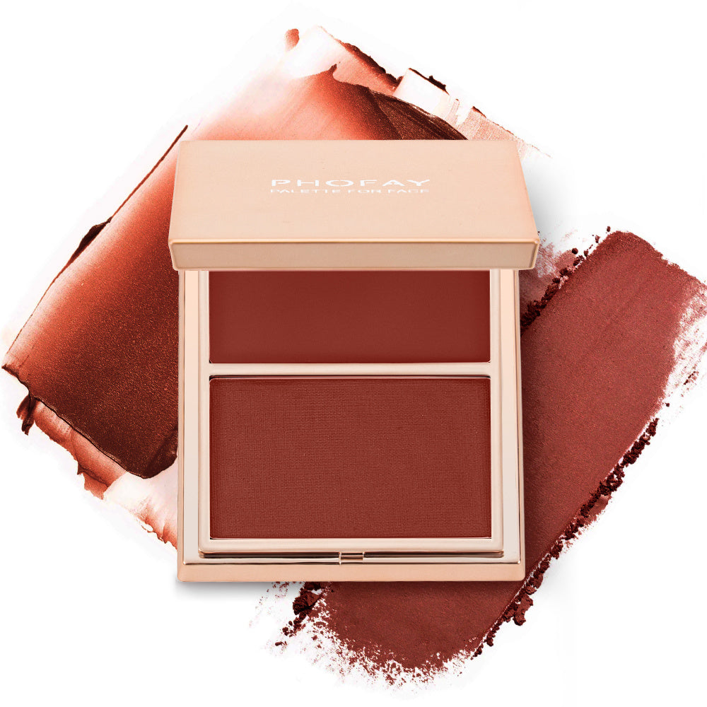 PHOFAY Double-Take Cream & Powder Blush Duo - Krispfy.com
