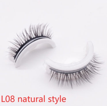 Reusable 3D Mink Lashes Natural False Eyelash - Krispfy.comes Self Adhesive Fake Glue Free Makeup Eyelash Extension Silk