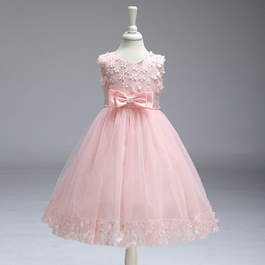 Krispfy.com Summer Skirt Kids Girls Princess Tutu Flower Children Wedding Dress Wholesale Show Skirt