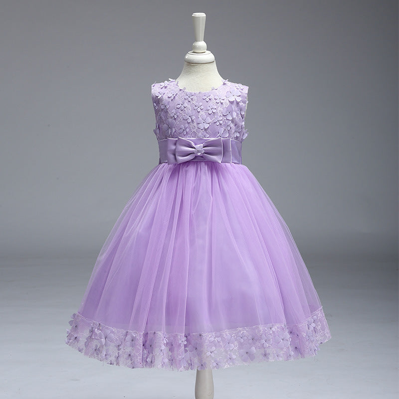 Krispfy.com Summer Skirt Kids Girls Princess Tutu Flower Children Wedding Dress Wholesale Show Skirt