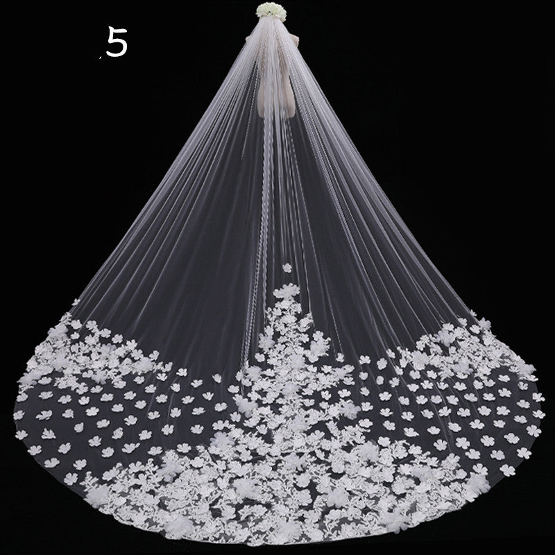 Krispfy.com Bride Wedding Master Wedding Veil Long Long Tail