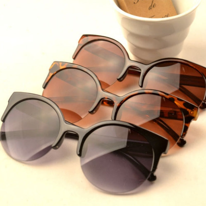 Half Frame Cat Eye Retro Sunglasses