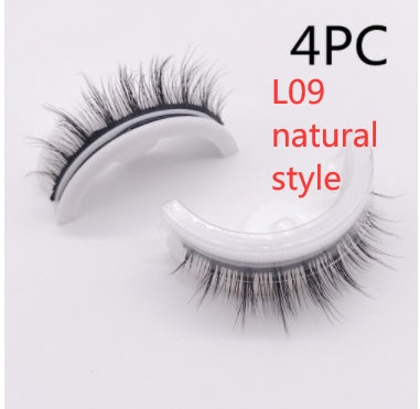 Reusable 3D Mink Lashes Natural False Eyelash - Krispfy.comes Self Adhesive Fake Glue Free Makeup Eyelash Extension Silk