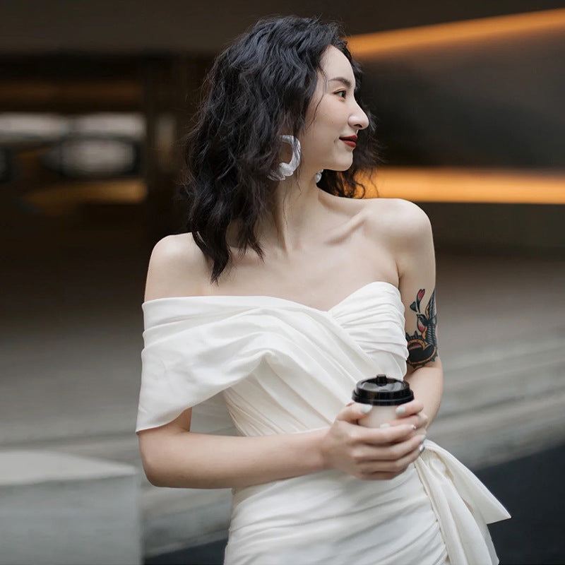 Krispfy.com Light Wedding Gown Short Women