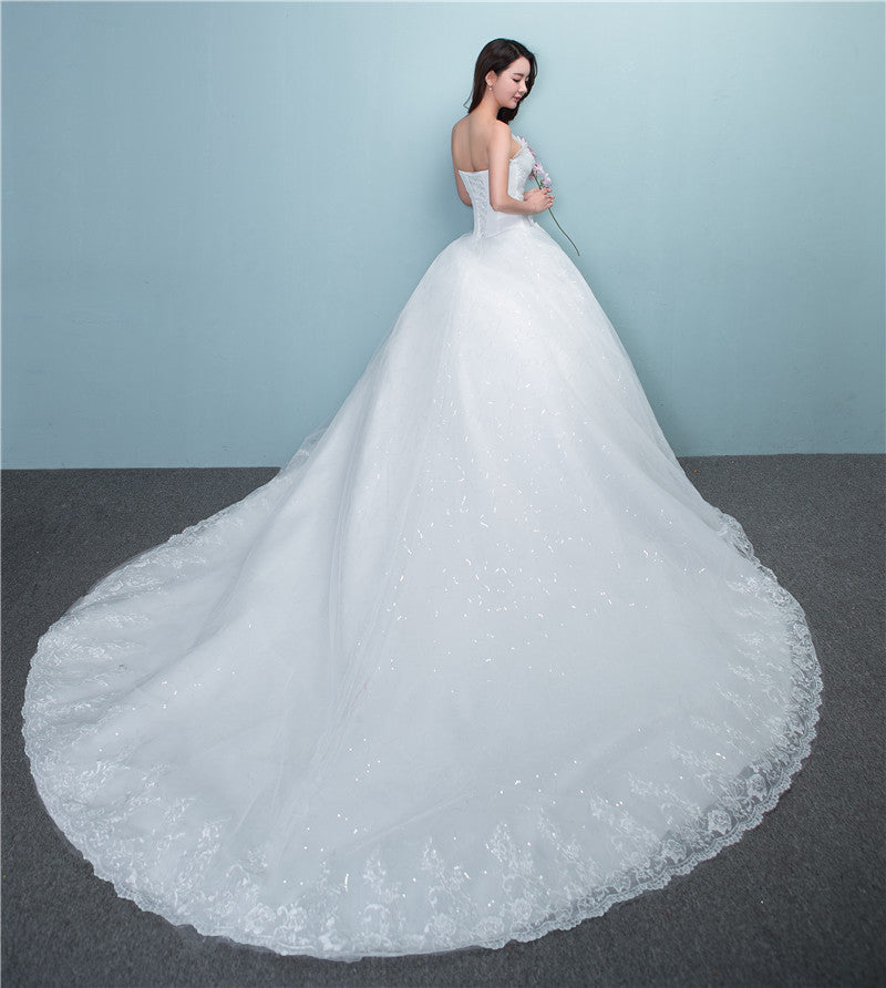 Krispfy.com Wedding Bride Wedding Dress New Large Tail Size Wedding Dress