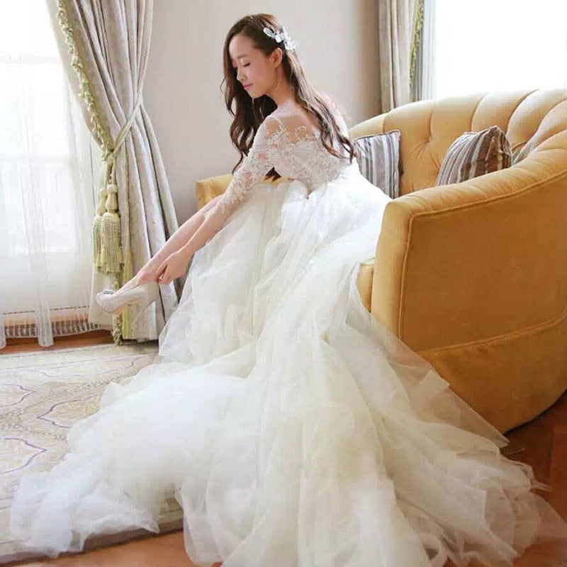 Krispfy.com - Wedding Dress Bride Lace I Sleeves Dress